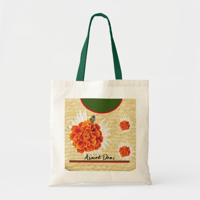 Bolso De Tela Marigolds y Bird Tote Bag (Frente)