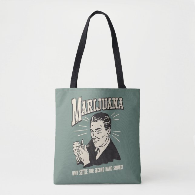 Bolso De Tela Marihuana: Sótano ahumado de segunda mano (Anverso)