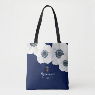 Bolso De Tela Marina de guerra y fiesta nupcial náutico de las