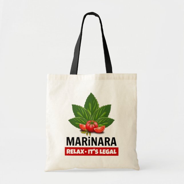 Bolso De Tela Marinara Relax es Humor de comida de tomate básico (Frente)