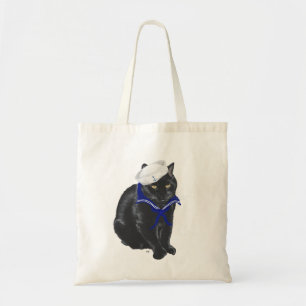 Bolso De Tela Marinero Gato Negro