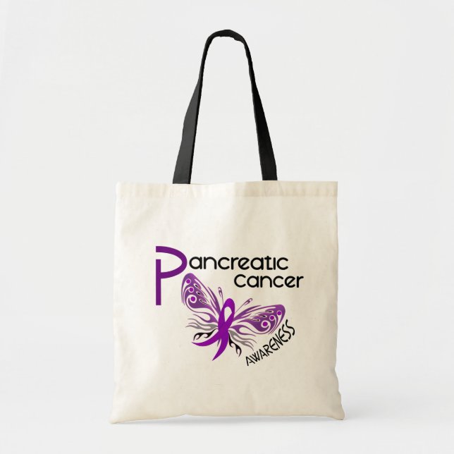 Bolso De Tela MARIPOSA 3,1 del cáncer pancreático (Frente)