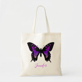 Bolso De Tela Mariposa Ala Púrpura Personalizada