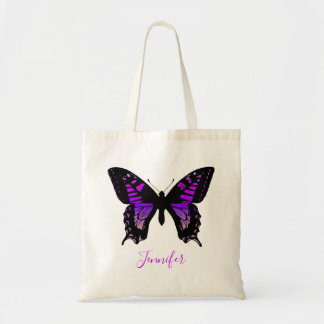 Bolso De Tela Mariposa Ala Púrpura Personalizada