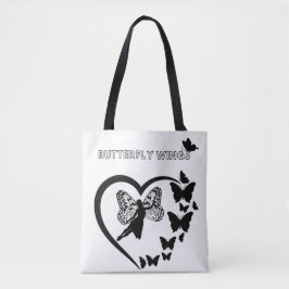 Bolso De Tela Mariposa Alas Corazón Silhouette Tote Bag