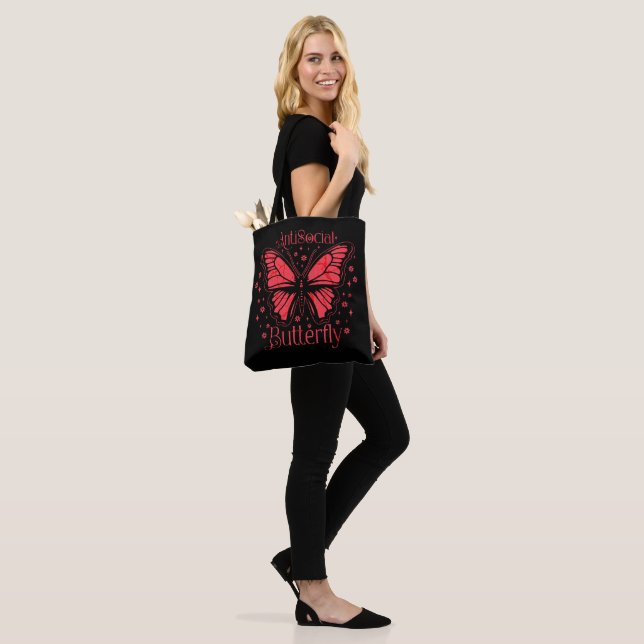 Bolso De Tela Mariposa Antisocial (Puesto)