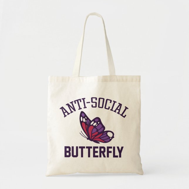 Bolso De Tela mariposa antisocial (Frente)