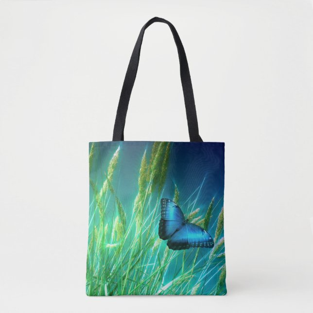 Bolso De Tela Mariposa azul (Anverso)