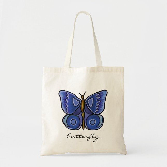 Bolso De Tela Mariposa azul (Frente)