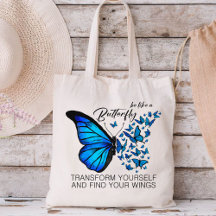 Mariposa azul, cita Inspiradora, sé como un Pero