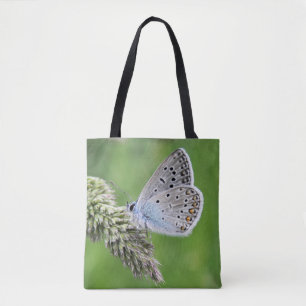 Bolso De Tela Mariposa Azul Común en Hierba