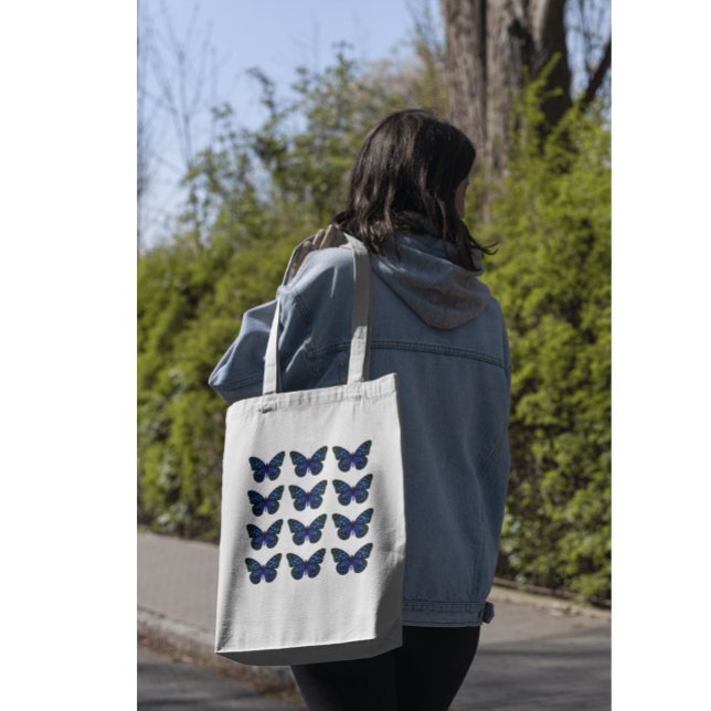Bolso De Tela Mariposa azul cúpula Minimalista simple (Subido por el creador)