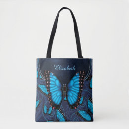 Bolso De Tela Mariposa azul de Morpho personalizada