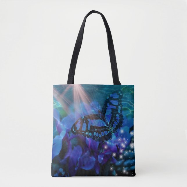 Bolso De Tela Mariposa azul mágica (Anverso)