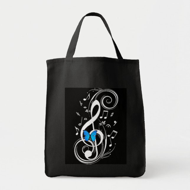 Bolso De Tela Mariposa azul musical (Frente)