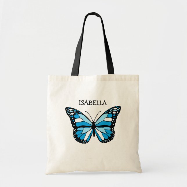 Bolso De Tela Mariposa azul personalizada (Frente)