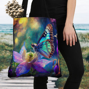 Bolso De Tela Mariposa Boscosa Encantada En Flor