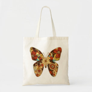 Bolso De Tela Mariposa brillante floral 2 de la tela