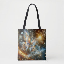 Bolso De Tela Mariposa Celestial Vibrante Espuma de Mar