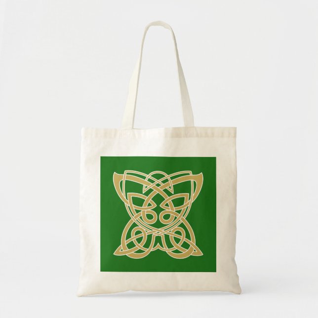 Bolso De Tela Mariposa celta dorada intrincada (Frente)