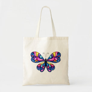 Bolso De Tela Mariposa Colorida Vibrante