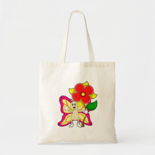 Bolso De Tela Mariposa con flor