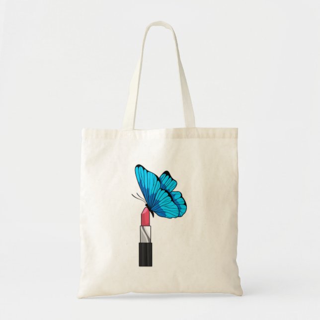 Bolso De Tela Mariposa con lápiz labial (Frente)
