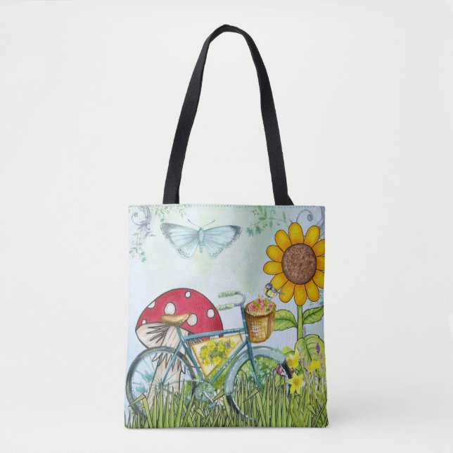 Bolso De Tela Mariposa Cubierta Azul (Anverso)