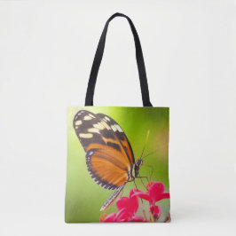 Bolso De Tela Mariposa de ala larga sobre una flor roja