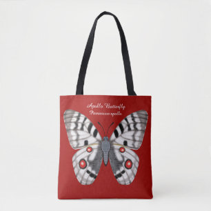 Bolso De Tela Mariposa de Apolo dorsal y ventral