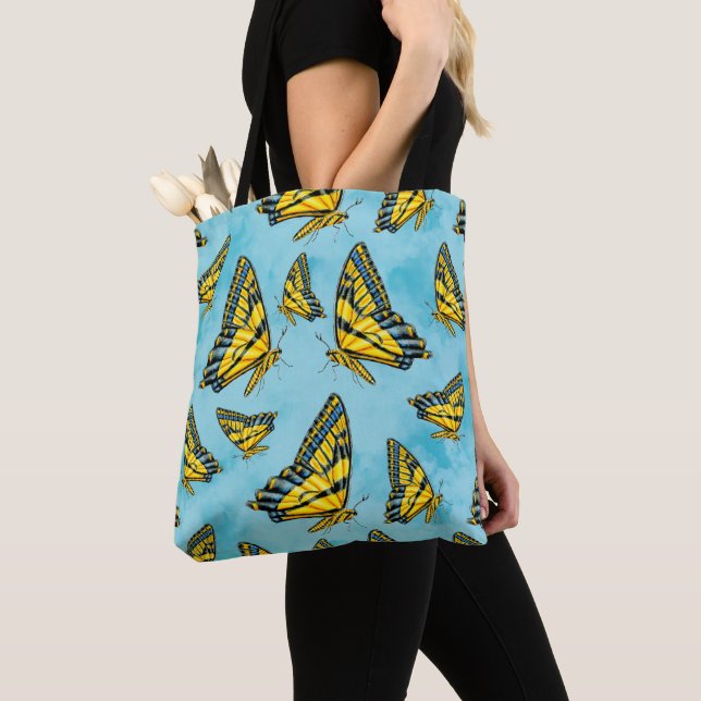 Bolso De Tela Mariposa de cola cruda de tigre occidental sobre n (Detalle)