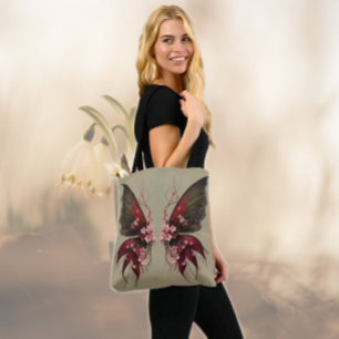 Bolso De Tela Mariposa de madera 2