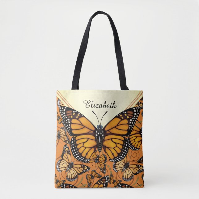 Bolso De Tela Mariposa de monarca personalizada (Anverso)