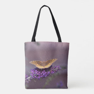 Bolso De Tela Mariposa de niebla púrpura
