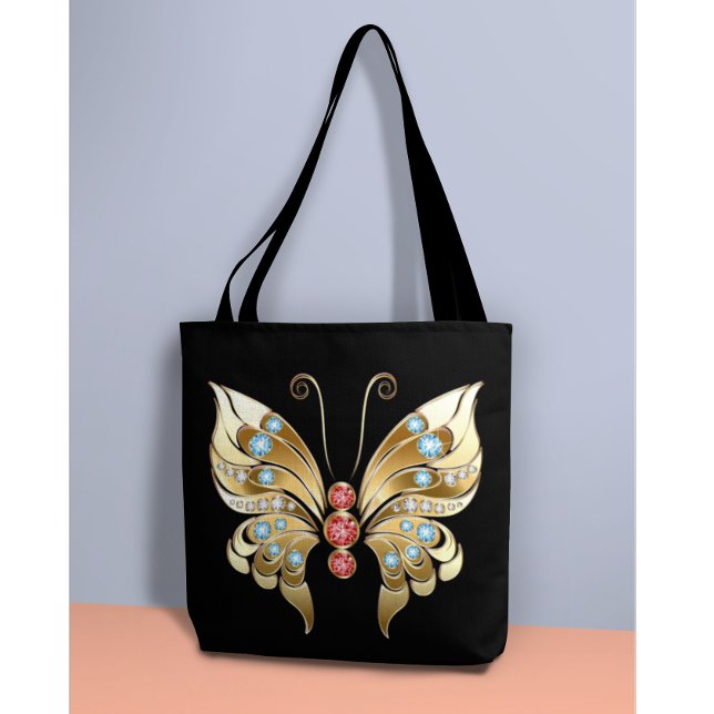 Bolso De Tela Mariposa De Oro Adorada Con Gemas (Subido por el creador)