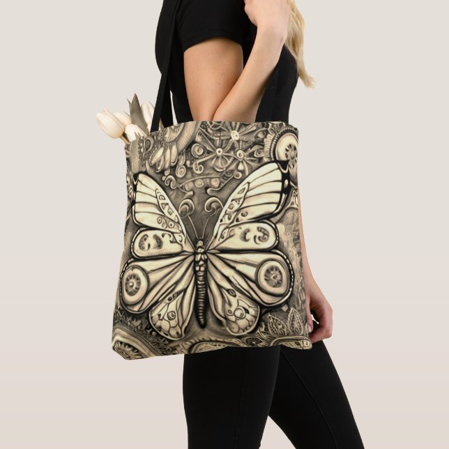 Bolso De Tela Mariposa de Steampunk (Detalle)