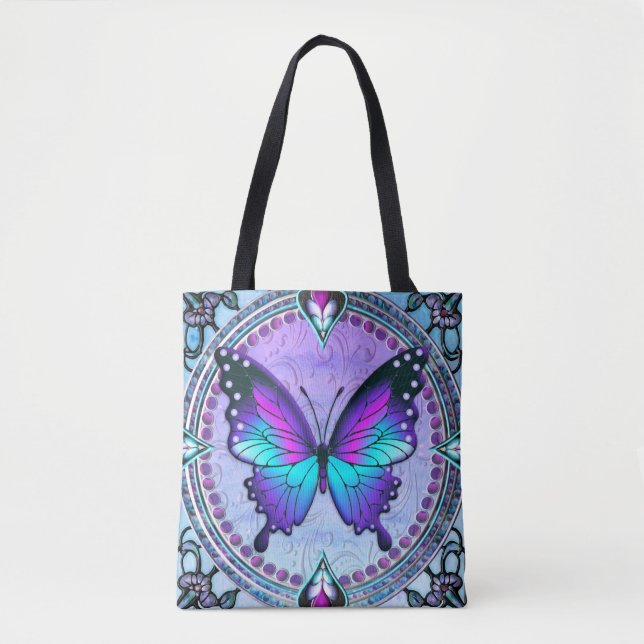 Bolso De Tela Mariposa de sublimación con fondo (Anverso)