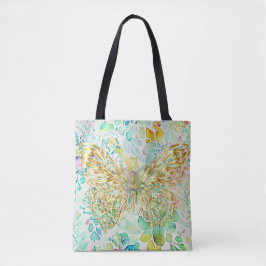 Bolso De Tela Mariposa dorada en floral
