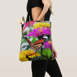 Bolso De Tela Mariposa en las flores