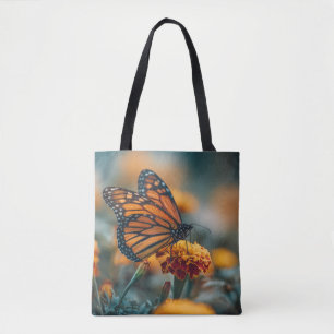 Bolso De Tela Mariposa en una caléndula