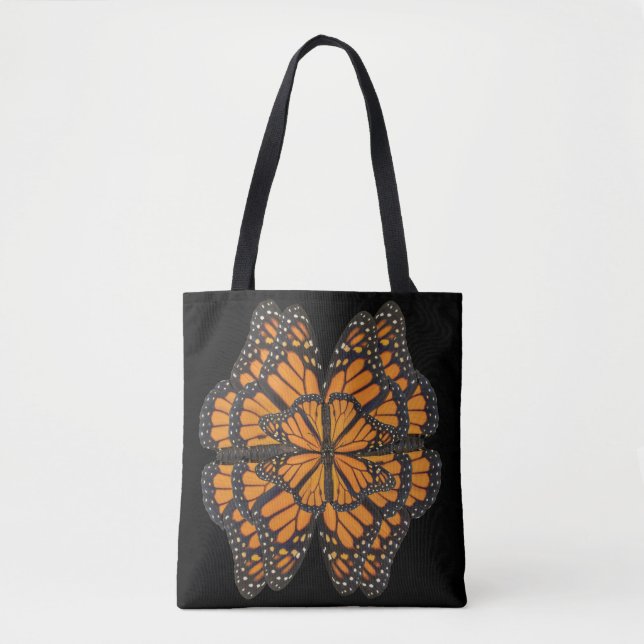 Bolso De Tela Mariposa Flor Monarca (Anverso)