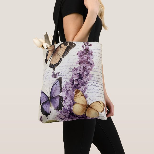 Bolso De Tela Mariposa Floral (Detalle)