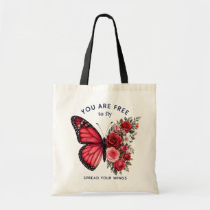 Bolso De Tela Mariposa Flores Acuarela Despliega Tus Alas