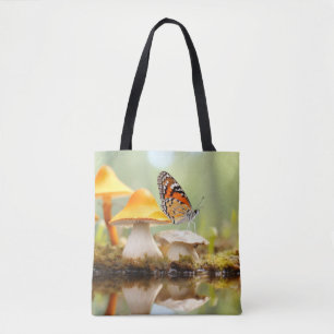 Bolso De Tela Mariposa hongos Naturaleza Serene Paz