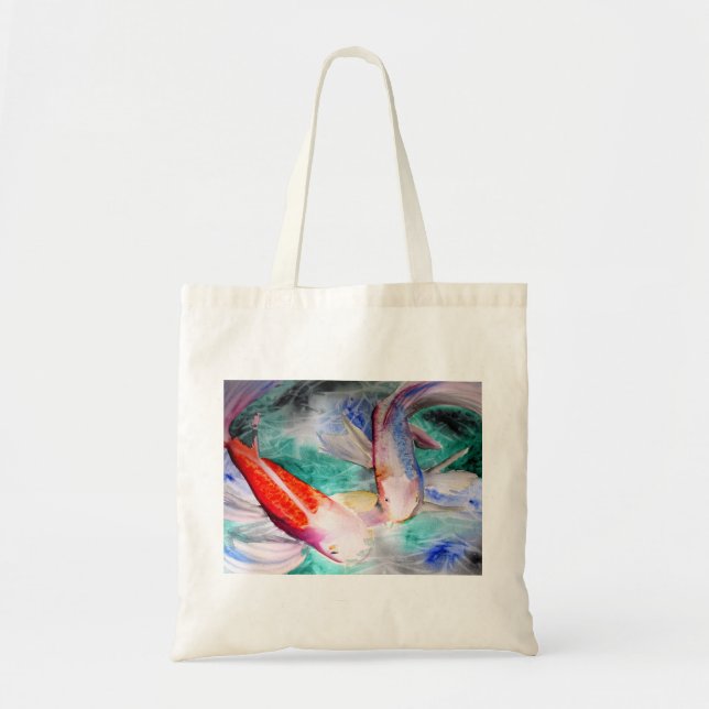 Bolso De Tela Mariposa Koi acuarela Arte de pescado japonés (Frente)