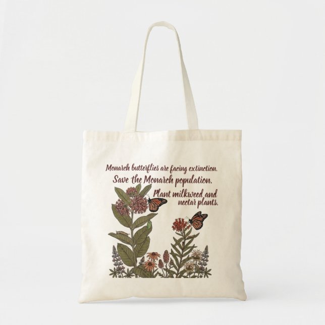 Bolso De Tela Mariposa monarca (Frente)