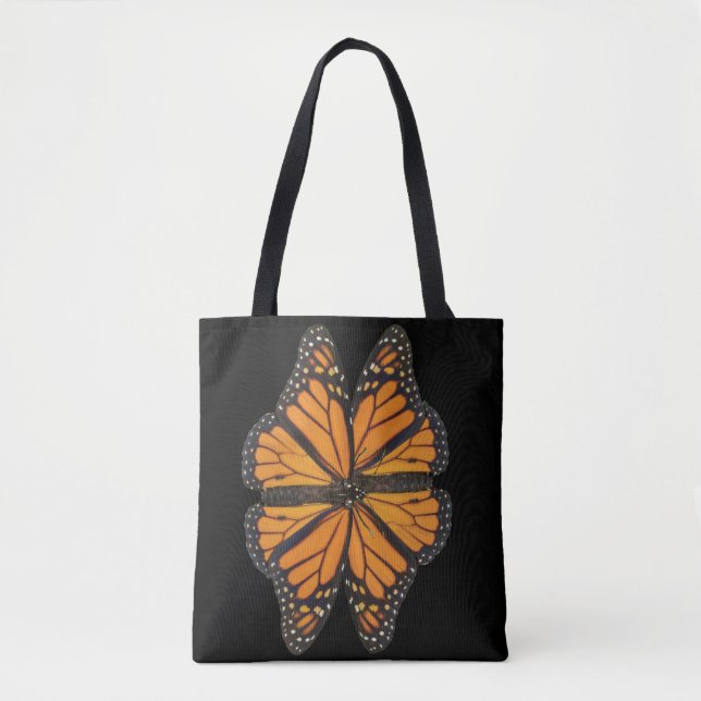 Bolso De Tela Mariposa monarca de flores (Anverso)