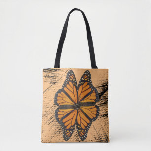 Bolso De Tela Mariposa monarca de flores