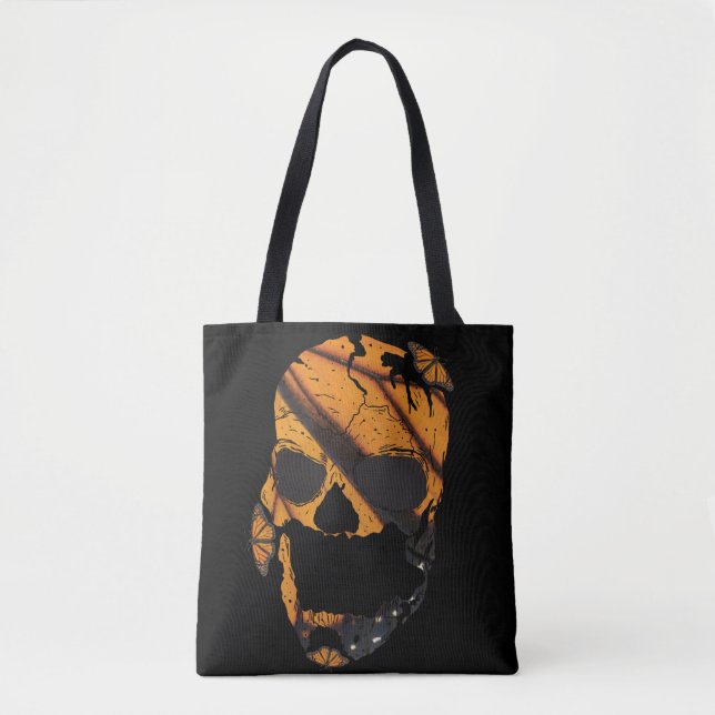 Bolso De Tela Mariposa monarca del cráneo (Anverso)