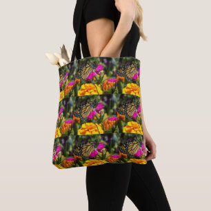 Bolso De Tela Mariposa monarca en oro rosado